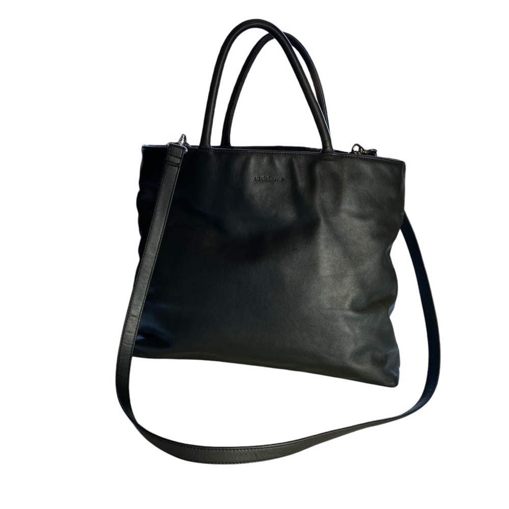 Liz Claiborne Genuine Grey Leather Bag with Handles & Detachable Shoulder Strap - Picture 13 of 13